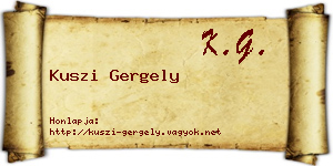 Kuszi Gergely névjegykártya